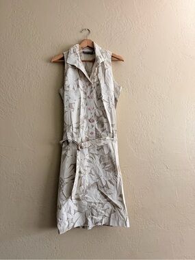All That Jazz Cream and Taupe Sleeveless Collared Midi Dress